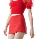 Alice + Olivia  Skirt Size 12 NWT Lilia Mini Red Bright Poppy Designer Luxury Photo 2