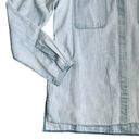 Vince  Women’s Sz M Chambray Light Blue Mandarin Collar Button Down Shirt Photo 2