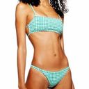 Topshop  Green Gingham Bikini Bottoms sz 8 Photo 0