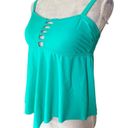 Beachsissi  Ruffle Hem Cross Front Tankini Teal XL New Photo 3