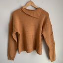 Six/fifty Women fold over Knit sweater Tops Rust M Photo 3