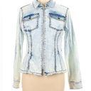 Venus Denim Jean Jacket Zip Up Back Lace Up Detail Corset Stretchy Stone Wash 10 Photo 0