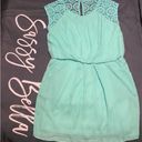 Entro Crochet Mini Dress with Cap Sleeves and Pockets Mint NWT Medium Fit Large Photo 3