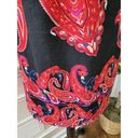 Aryeh  Women Black/Red Polyester Round Neck Long Sleeve Knee Length Dress Size L Photo 3