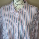 Popsugar  linen blend striped button down tie front shirt XXL NWT Photo 3