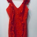 Karlie orange red  boutique dress button ruffle button front size Large Photo 0