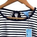 Draper James  NEW Sailor Stripe Ponte Short Sleeve Shift Dress Black White Small Photo 4