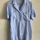 Everlane  The Linen Shirt Dress Light Blue Button Down Short Sleeve Womens Medium Photo 0