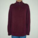 L.L.Bean vintage  burgundy quarter zip knit sweater Photo 2