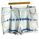 Ava & Viv  denim jean shorts tie dye no gap waistband white blue bottom Sz 24W Photo 0