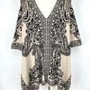Flying Tomato Womens Paisley Patterned Poncho Sweater Size S/M Tan Black Top Photo 1