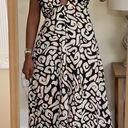 Brown And White Print Maxi Dress Size XS Photo 1