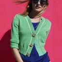 CAbi  Wallis Retro Cropped Burst of MintJulep Green Cardigan Embellished Buttons Photo 0