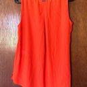 T Tahari NWT  orange sheer button down sleeveless blouse size S! Photo 2