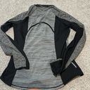 Athleta  Running Wild Half Zip Pull Over Black and Gray Reflective Long Sleeve Photo 7