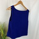 St. John  Blue Knit Sleeveless Woven Tank Top M Photo 1