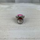 Bubblegum 💕 VTG Y2K  Pink Heart Ring Silver Tone Band 3D Puffy Heart Size 6 Photo 6