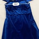 Midnight Doll Homecoming Dress  velvet blue juniors size 5 Photo 2