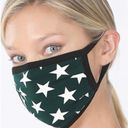 Zenana Hunter Green Star Knit Sweater + Bonus Mask Photo 6