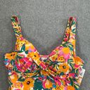 Anne cole  Underwire Twist Front Tankini Top Size 32C/34B Orange Floral Sunshine Photo 2