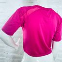 Bebe Sport Cropped Pink T-Shirt Logo Size Large Polyester Spandex Photo 2