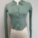 Halara  Collared Button‎ Front Cropped Knit Top NWOT Small Photo 1