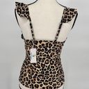 Beachsissi Leopard Ruffle V Neck Tummy Control Tank Swimsuit Size Medium Photo 7