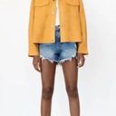 ZARA  Gold Yellow Faux Suede Leather Oversized Jacket Size XSmall Photo 9