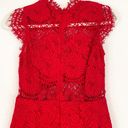 Alexis Red Floral Lace Crochet Midi Dress Photo 6