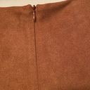 She & Sky Brown Faux Suede Wrap Gored Skort With Side Tie Photo 7