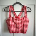 Aerie  Offline Women's XL Red Gingham Plaid Crop Top Country Western Rodeo New Photo 0