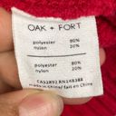 Oak + Fort  Red Cropped Knit Pullover Hoodie Sweater Photo 4