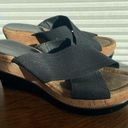 Black Strappy Cork Wedge Sandals Size 8 Photo 0