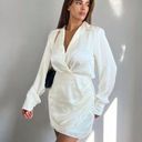 ZARA Satin Effect Mini Party Coctail Date Shower Wedding Night Out Long Sleeve dress Photo 2