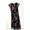 Hunter Bell  Black Floral Printed Lace Flutter Sleeves V-Neckline Midi Dress 10 Photo 3