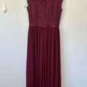 Amazon Maroon Formal Lace Dress Photo 2