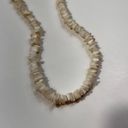 Retro 90s Y2K Crushed Shell Beaded Surfer Beach Screw Close Short Necklace Tan Photo 1