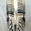 st. john's bay St John’s Bay tan and black striped waterfall cardigan sweater size large Photo 0