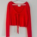 Anthropologie  Twine and String red ribbed cropped sweater Photo 0
