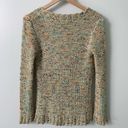 BCBGMAXAZRIA Colorful Whimsical Cardigan Sweater with Wood Flower Buttons Medium Photo 2