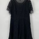 City Chic  Fit & Flare Eyelash Lace Blossom Mini Dress Swingy Black Womens 16 Photo 0