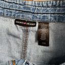 DKNY Vintage  Jeans Light-Washed Denim Drawstring Mini Skirt Photo 4