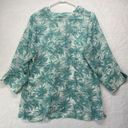 The Moon Pineapple Womens Blouse sz L Leaf Hawaii Print Button up Photo 5