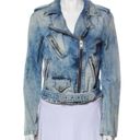 Diesel  De Lupus Denim Jean Biker Moto Jacket Belt, size xs, blue breasted *RARE Photo 2