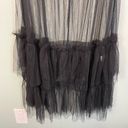 Rehab  Tulle Dress M/L Lace Sheer Ruffled Maxi Tiered Short Sleeve Black NWT Photo 3