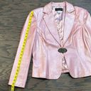 Bianco Nygard Pink Shimmer Leather Blazer Size 16 Photo 2