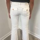 Rock & Republic  White Kiss Boot Cut Crop Raw Edge Hem Gold Buttons Jeans 28 Photo 2