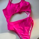 One Piece Neon Pink  Cut Out Swimsuit Photo 0