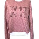 Rae Dunn  ‘Gym Now Wine Later’ Pantera Long Sleeve Workout shirt Medium NWT Photo 0