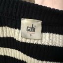 CAbi  Style 5289 Whistle Black White Stripe Cardigan Sweater Size S Photo 4